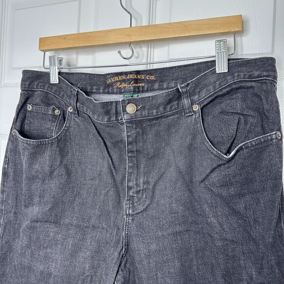 Lauren Ralph Lauren Jeans Co. Women’s 16W Black Denim Straight Leg Stretch Jeans - Picture 4 of 6